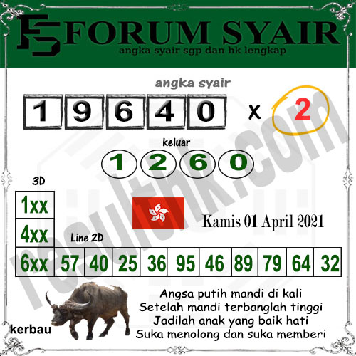 Forum syair hk Kamis 01 April 2021